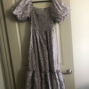 Floral Midi Puff Sleeve Dress from ASOS